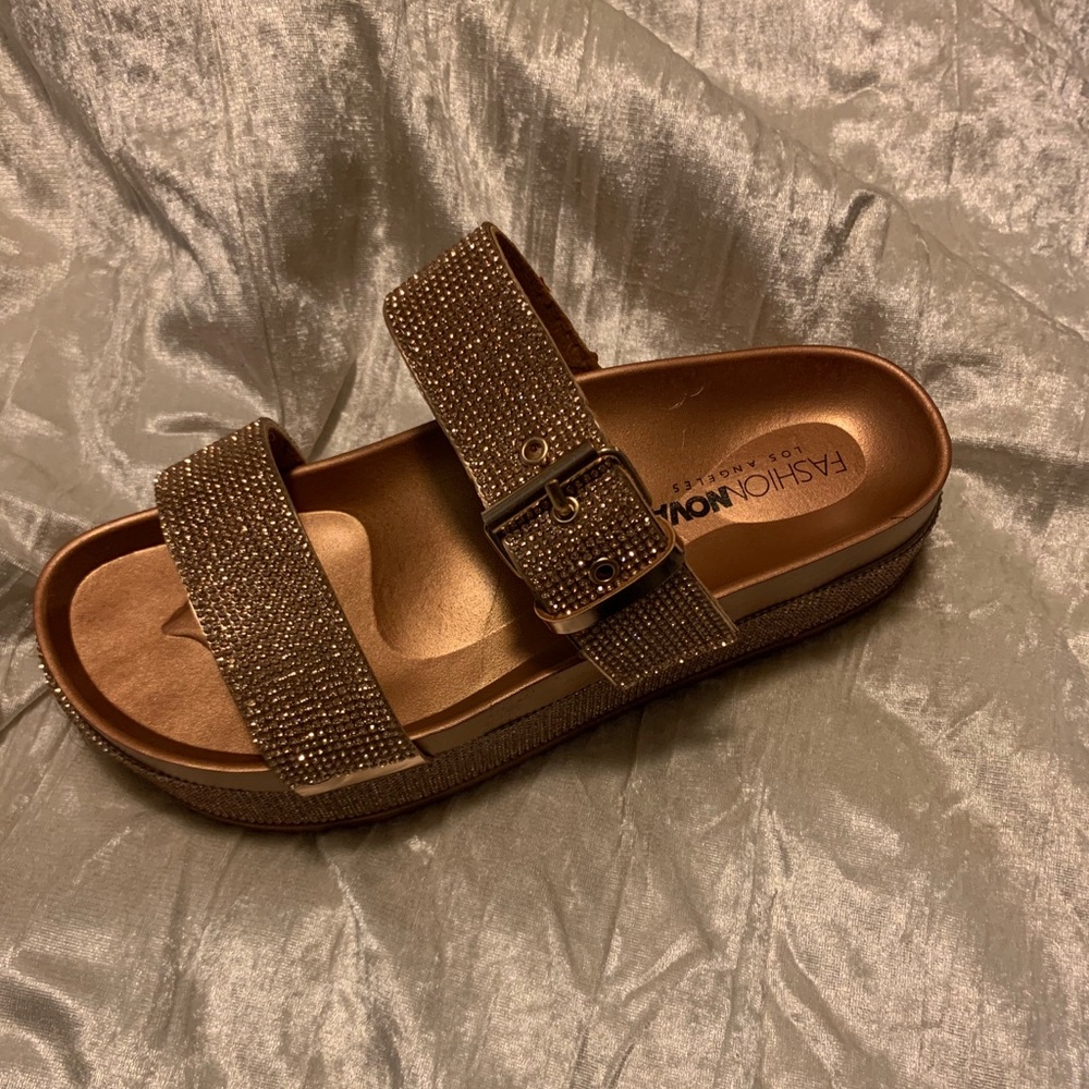 Gold Rhinestone Sandals